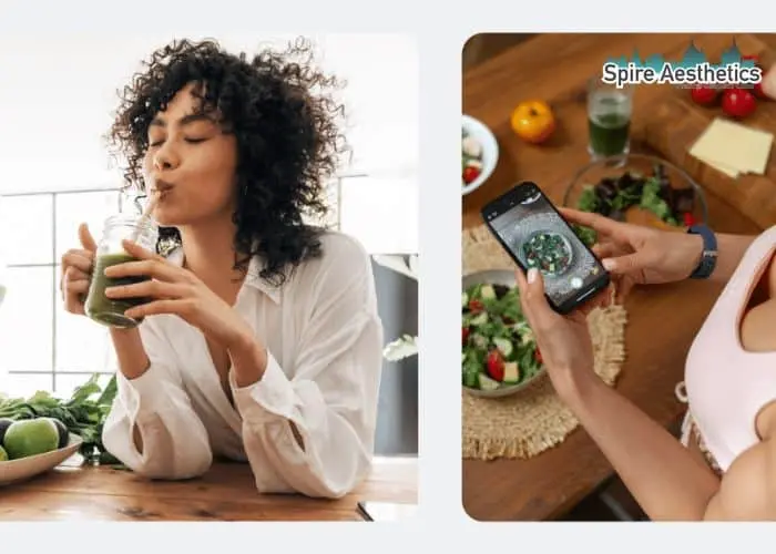 Image of woman looking into her diet and fat freezing Busby to improve her health