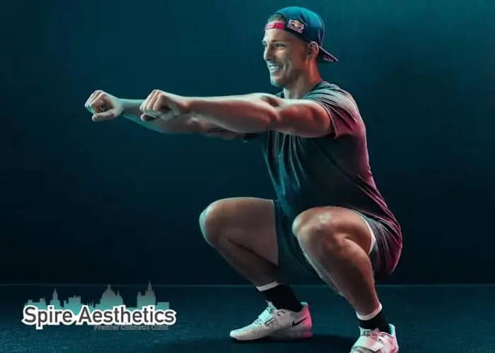 Image of man build leg muscle Busby through exercise
