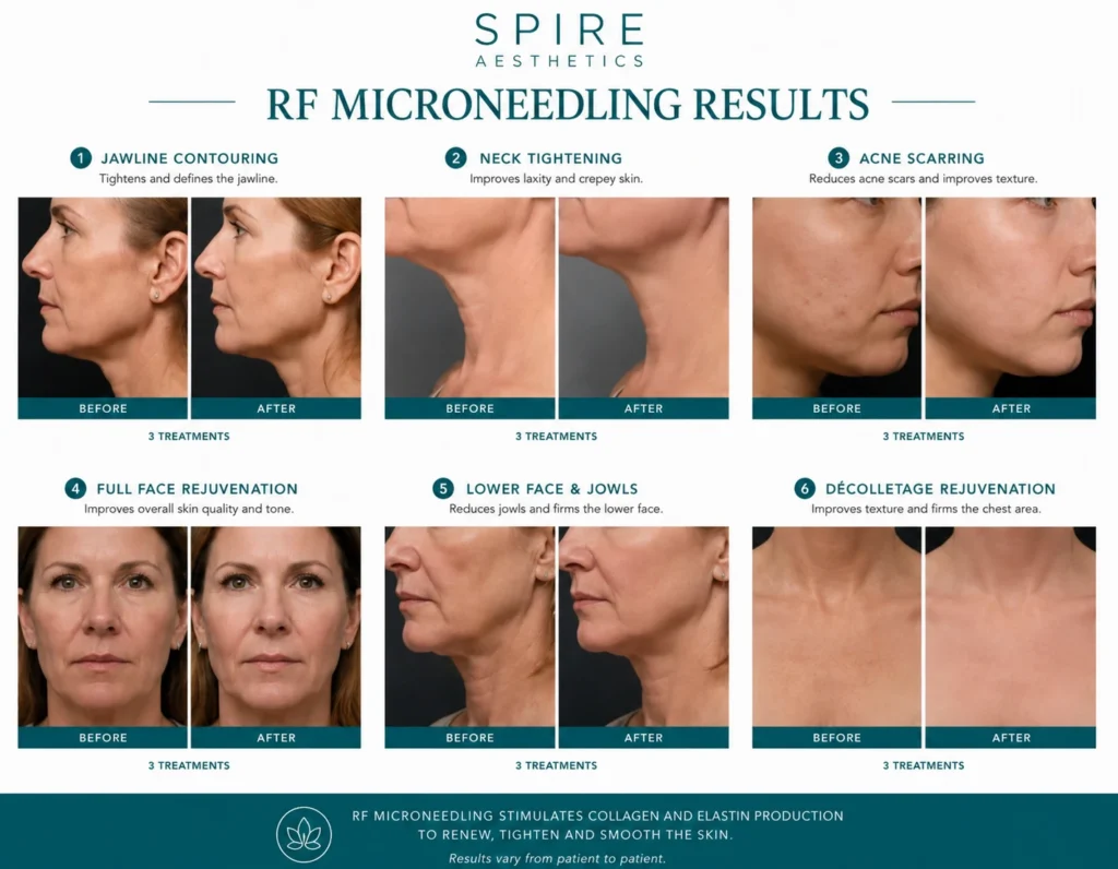 RF Microneedling Skin tightening Busby results