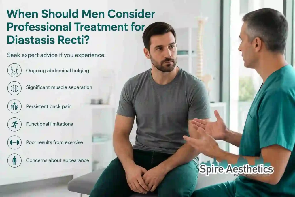 When Should Men Consider Professional Treatment for Diastasis Recti Busby?