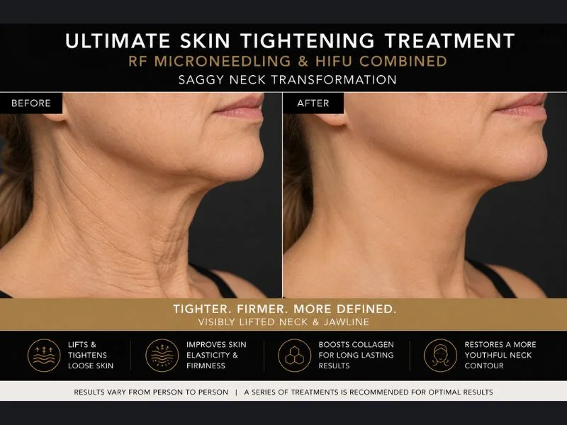 before and after Ultimate skin tightening treatment Busby